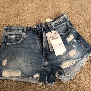 ZARA TRF Denim High Rise Shorts